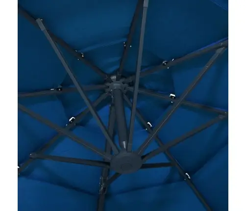 4-Līmeņu Saulessargs Ar Alumīnija Kātu, 3X3 M, Debeszils Vidaxl