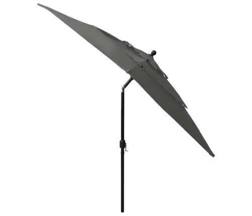 3-Līmeņu Saulessargs Ar Alumīnija Kātu, 2,5X2,5 M, Pelēks Vidaxl