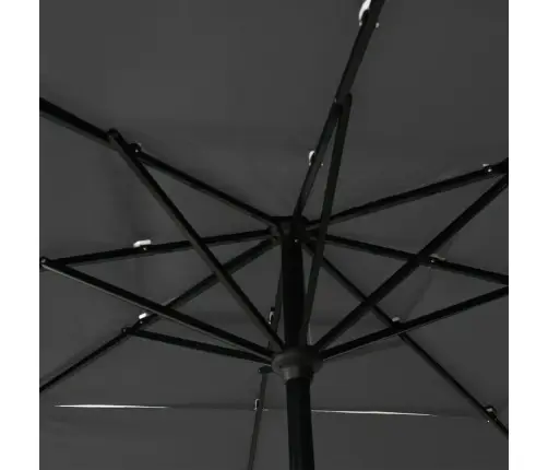 3-Līmeņu Saulessargs Ar Alumīnija Kātu, 2,5X2,5 M, Pelēks Vidaxl