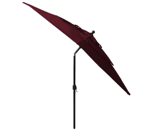 3-Līmeņu Saulessargs Ar Alumīnija Kātu, 2,5X2,5 M, Vīnsarkans Vidaxl