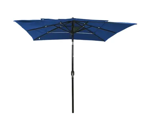 3-Līmeņu Saulessargs Ar Alumīnija Kātu, 2,5X2,5 M, Debeszils Vidaxl