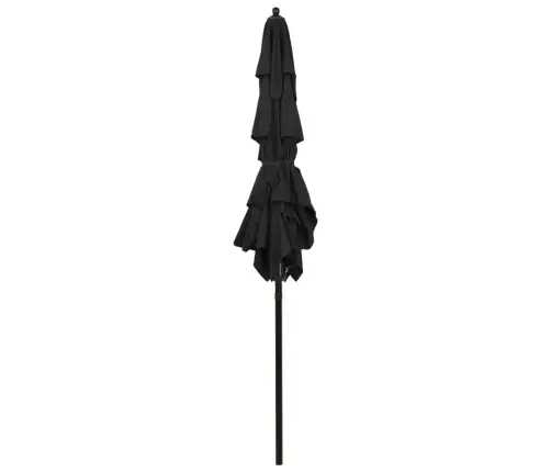 Sodo Skėtis Su Aliuminio Stulpu, Juodas, 2X2M, 3 Aukščių Sodo Skėtis Su Aliuminio Stulpu, Juodas, 2X2M, 3 Aukščių