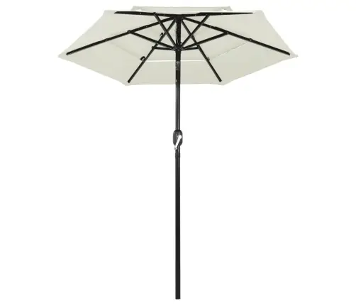 3-Līmeņu Saulessargs Ar Alumīnija Kātu, 2 M, Smilšu Krāsā Vidaxl