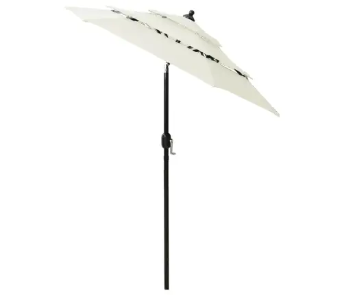 3-Līmeņu Saulessargs Ar Alumīnija Kātu, 2 M, Smilšu Krāsā Vidaxl