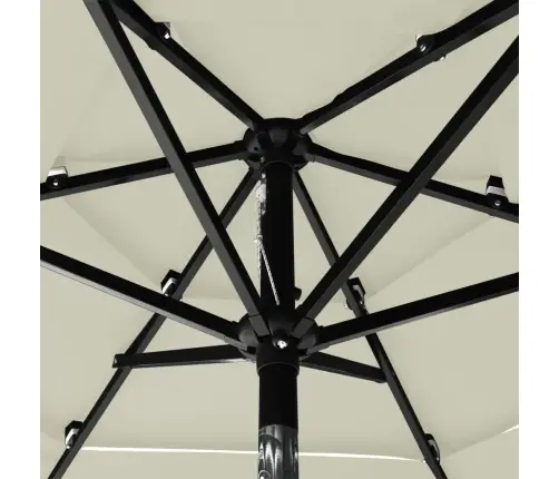 3-Līmeņu Saulessargs Ar Alumīnija Kātu, 2 M, Smilšu Krāsā Vidaxl