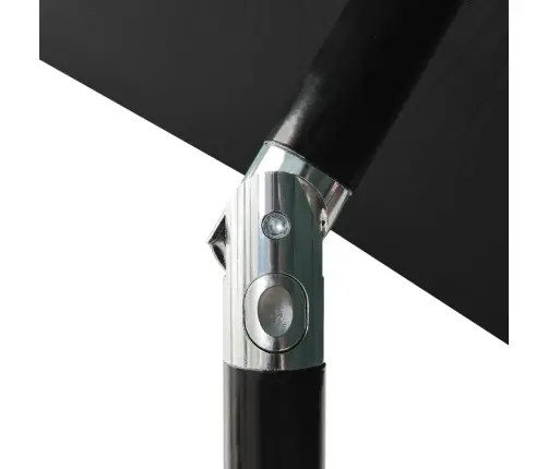 Sodo Skėtis Su Aliuminio Stulpu, Juodos Spalvos, 2M, 3 Aukščių