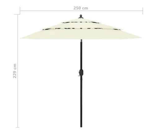 3-Kordne Aia Päikesevari Alumiiniumpostiga, Liiv, 2 M