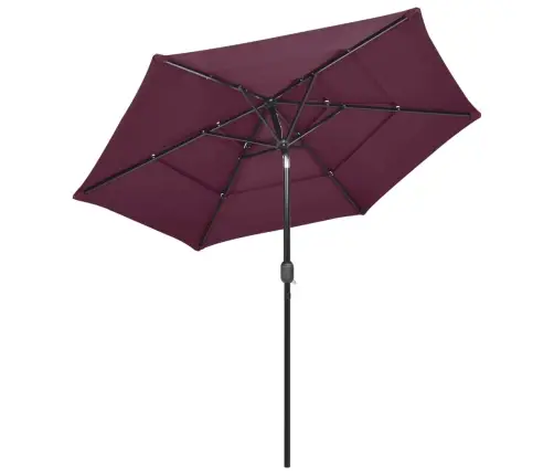 3-Līmeņu Saulessargs Ar Alumīnija Kātu, 2,5 M, Vīnsarkans Vidaxl 3-Līmeņu Saulessargs Ar Alumīnija Kātu, 2,5 M, Vīnsarkans Vidaxl