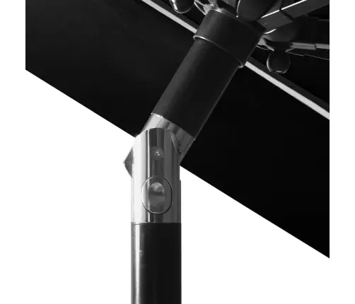 3-Līmeņu Saulessargs Ar Alumīnija Kātu, 3 M, Melns Vidaxl