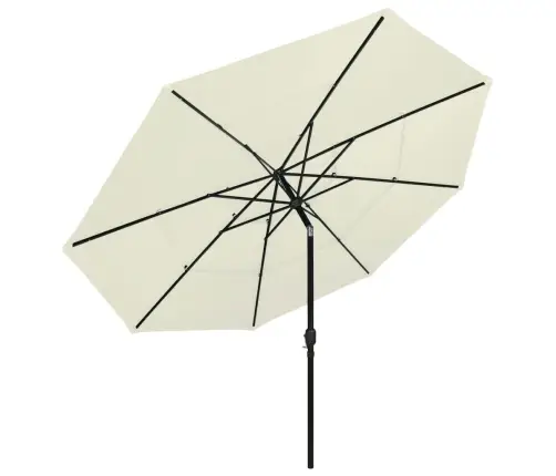 3-Līmeņu Saulessargs Ar Alumīnija Kātu, 3,5 M, Smilšu Krāsā Vidaxl