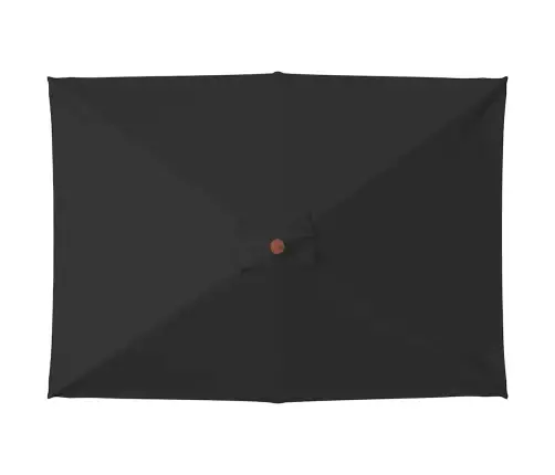 Dārza Saulessargs Ar Koka Kātu, Melns, 150X200 Cm Vidaxl