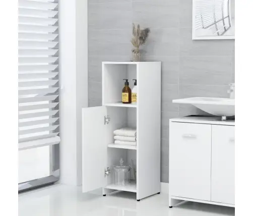 3-Daļīgs Vannasistabas Mēbeļu Komplekts, Balts, Skaidu Plāksne Vidaxl 3-Daļīgs Vannasistabas Mēbeļu Komplekts, Balts, Skaidu Plāksne Vidaxl