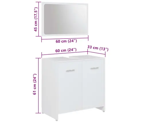 3-Daļīgs Vannasistabas Mēbeļu Komplekts, Balts, Skaidu Plāksne Vidaxl 3-Daļīgs Vannasistabas Mēbeļu Komplekts, Balts, Skaidu Plāksne Vidaxl