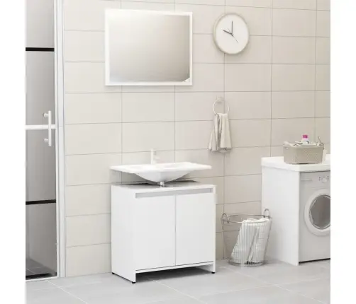 3-Daļīgs Vannasistabas Mēbeļu Komplekts Balts Inženierijas Koks Vidaxl