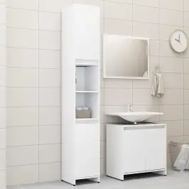 3-Daļīgs Vannasistabas Mēbeļu Komplekts Balts Inženierijas Koks Vidaxl 3-Daļīgs Vannasistabas Mēbeļu Komplekts Balts Inženierijas Koks Vidaxl