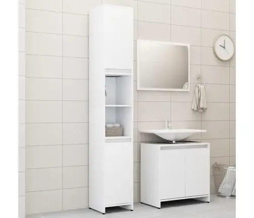 3-Daļīgs Vannasistabas Mēbeļu Komplekts Balts Inženierijas Koks Vidaxl