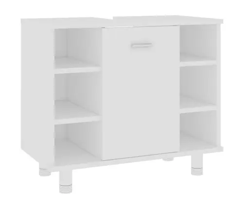 Vonios Kambario Baldų Komplektas, 3 Dalių, Baltas, Mediena