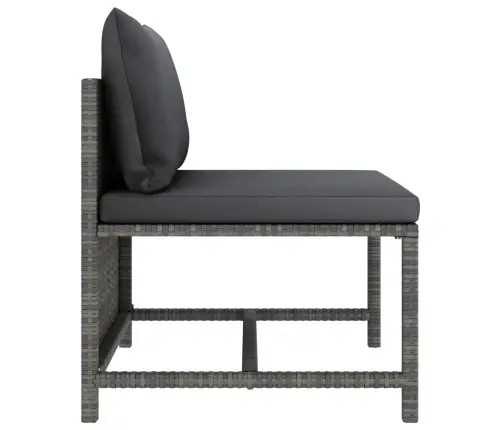 Vidējais Moduļu Dīvāns Ar Spilveniem, Pelēka Pe Rotangpalma Vidaxl Vidējais Moduļu Dīvāns Ar Spilveniem, Pelēka Pe Rotangpalma Vidaxl