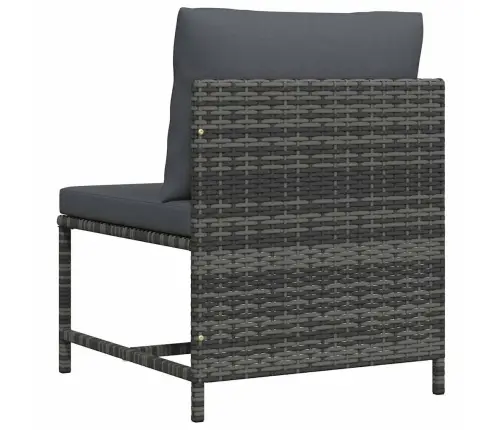 Vidējais Moduļu Dīvāns Ar Spilveniem, Pelēka Pe Rotangpalma Vidaxl Vidējais Moduļu Dīvāns Ar Spilveniem, Pelēka Pe Rotangpalma Vidaxl