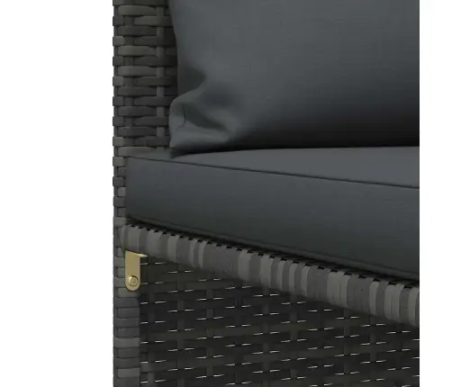 Vidējais Moduļu Dīvāns Ar Spilveniem, Pelēka Pe Rotangpalma Vidaxl Vidējais Moduļu Dīvāns Ar Spilveniem, Pelēka Pe Rotangpalma Vidaxl