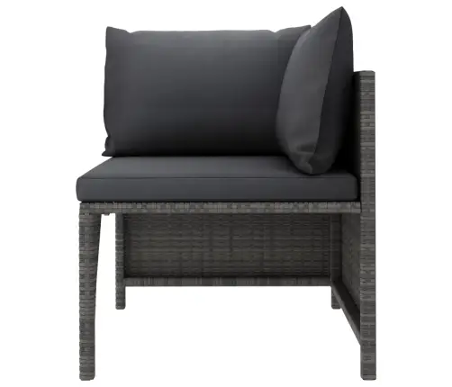 Keturvietė Sodo Sofa Su Pagalvėlėmis, Pilka, Poliratanas