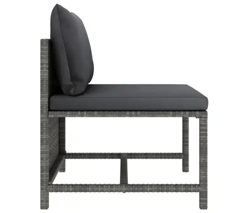 Keturvietė Sodo Sofa Su Pagalvėlėmis, Pilka, Poliratanas