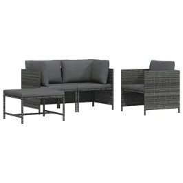 4-Daļīgs Dārza Dīvāna Komplekts Ar Matračiem, Pe Rotangpalma Vidaxl 4-Daļīgs Dārza Dīvāna Komplekts Ar Matračiem, Pe Rotangpalma Vidaxl