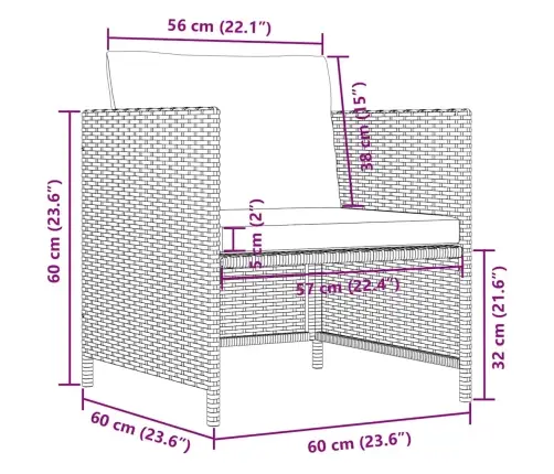 4-Daļīgs Dārza Dīvāna Komplekts Ar Matračiem, Pe Rotangpalma Vidaxl