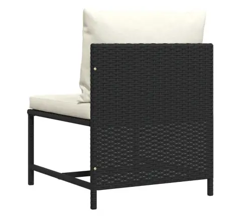 Vidējais Moduļu Dīvāns Ar Spilveniem, Melna Pe Rotangpalma Vidaxl