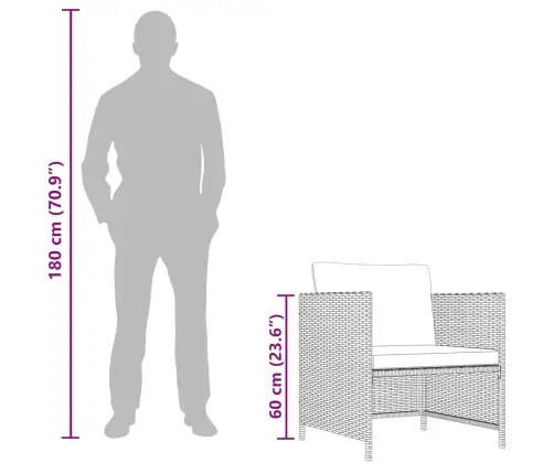 Sodo Sofa Su Pagalvėlėmis, Juodos Spalvos, Poliratanas