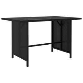 Sodo Valgomojo Stalas, Juodos Spalvos, 110X70X65cm Poliratanas