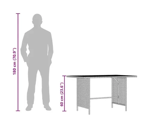 Dārza Galds, 110X70X65 Cm, Melna Pe Rotangpalma Vidaxl