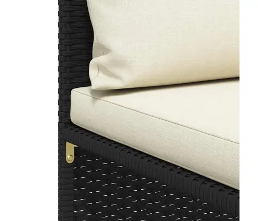 Trivietė Sodo Sofa Su Pagalvėlėmis, Juodos Spalvos, Poliratanas