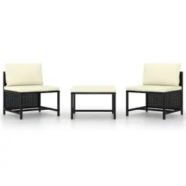 3-Daļīgs Dārza Dīvānu Komplekts Ar Matračiem, Pe Rotangpalma Vidaxl 3-Daļīgs Dārza Dīvānu Komplekts Ar Matračiem, Pe Rotangpalma Vidaxl