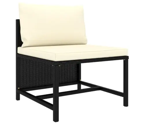 Četrvietīgs Dārza Dīvāns Ar Matračiem, Melna Pe Rotangpalma Vidaxl