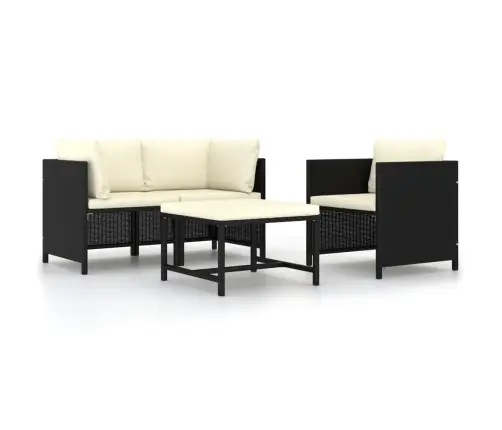 4-Daļīgs Dārza Dīvānu Komplekts Ar Matračiem, Pe Rotangpalma Vidaxl