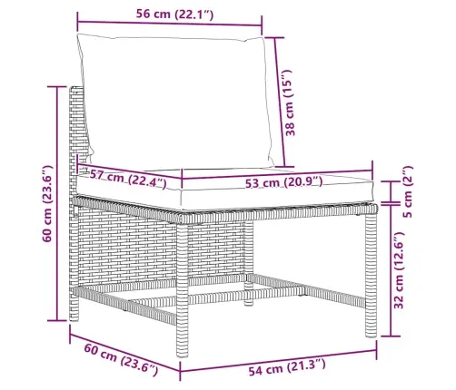 Sodo Komplektas Su Pagalvėlėmis, 3 Dalių, Juodas, Poliratanas