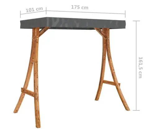 Sūpynių Rėmas Su Antracito Spalvos Stogeliu, Mediena