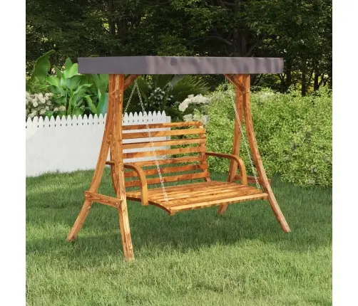 Sūpynių Rėmas Su Antracito Spalvos Stogeliu, Mediena