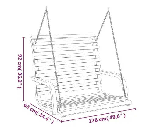 Šūpuļsols, 126X63X92 Cm, Liekts Masīvkoks Ar Tīkkoka Apdari Vidaxl