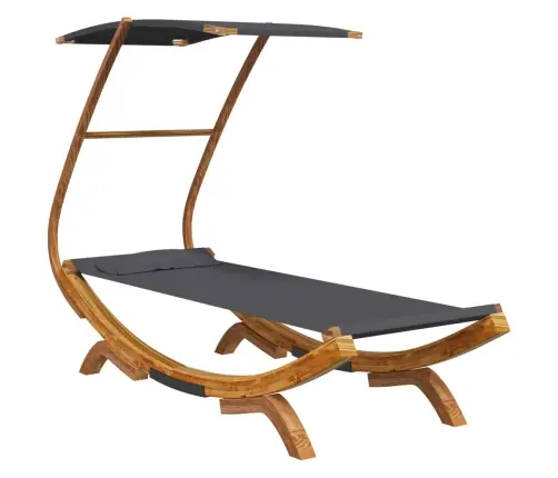 Katusega Lamamistool, 100X190X134 Cm Painutatud Puit Antratsiit