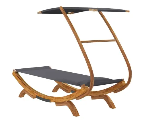 Katusega Lamamistool, 100X190X134 Cm Painutatud Puit Antratsiit