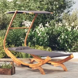 Lauko Gultas Su Stogeliu, Antracito, 100X190X134cm Mediena