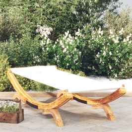 Lauko Poilsio Gultas, Kreminis, 100X188,5X44cm Mediena