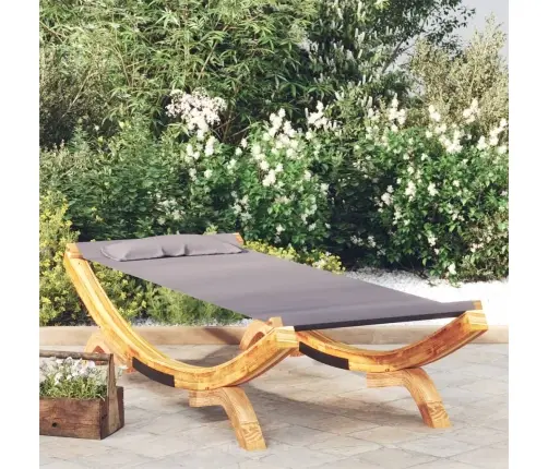 Āra Gulta, 100X188,5X44 Cm, Liekts Masīvkoks, Antracītpelēka Vidaxl