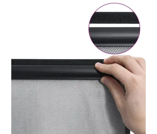 Kukaiņu Siets Durvīm, Desmitdaļīgs, Melns, 240X240 Cm Vidaxl