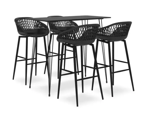 5-Daļīgs Bāra Mēbeļu Komplekts, Melns Vidaxl