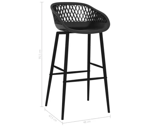 5-Daļīgs Bāra Mēbeļu Komplekts, Melns Vidaxl