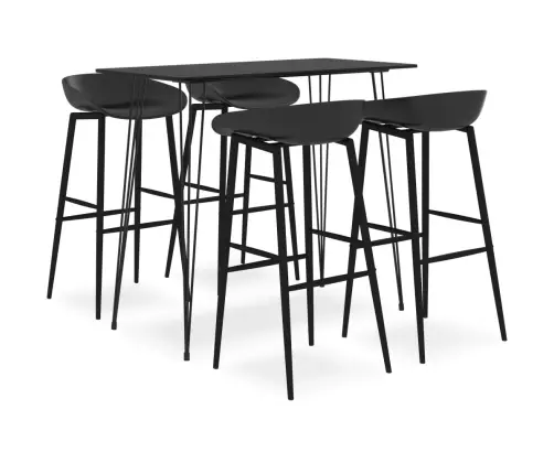 5-Daļīgs Bāra Mēbeļu Komplekts, Melns Vidaxl