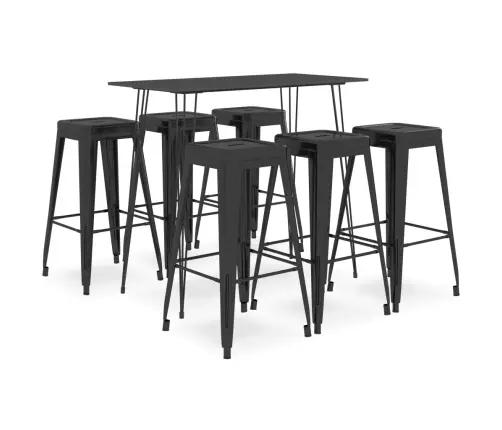 7-Daļīgs Bāra Mēbeļu Komplekts, Melns Vidaxl